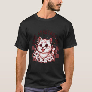 Wut verbraucht mich Katze Blume Retro-Katze Meme L T-Shirt