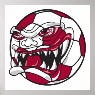 wütend gemeine Extremfußballgrafik Poster
