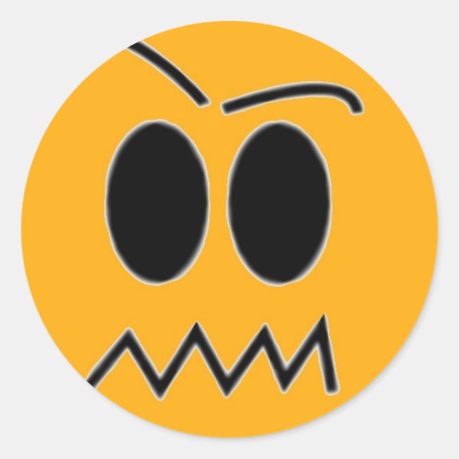 wütend Gesicht Runder Aufkleber (Vorderseite)