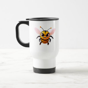 Wütende Bienen Cartoon Reisebecher