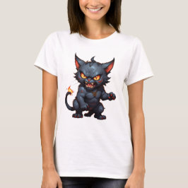 Wütende Dämonenkatze niedliche, lustig wütende Kat T-Shirt