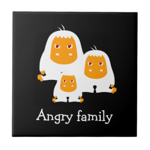 Wütende Familien Affen Design T-Shirt Badematte Fliese