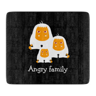 Wütende Familien Affen Design T-Shirt Badematte Schneidebrett