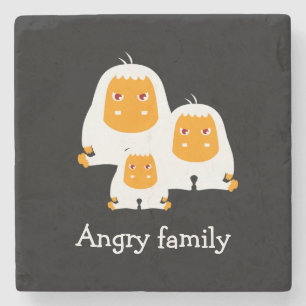 Wütende Familienaffen Design Steinuntersetzer