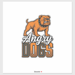 Wütende Hunde Vintage Bulldogge Typografie Design_ Aufkleber