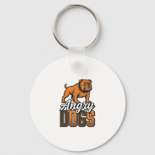 Wütende Hunde Vintage Bulldogge Typografie Design_ Schlüsselanhänger