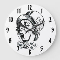 Wütende Hutmacher-Sprache-Wanduhr