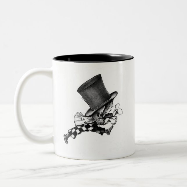 Wütende Hutmacher-Tasse "wir sind alle wütend " Zweifarbige Tasse (Links)
