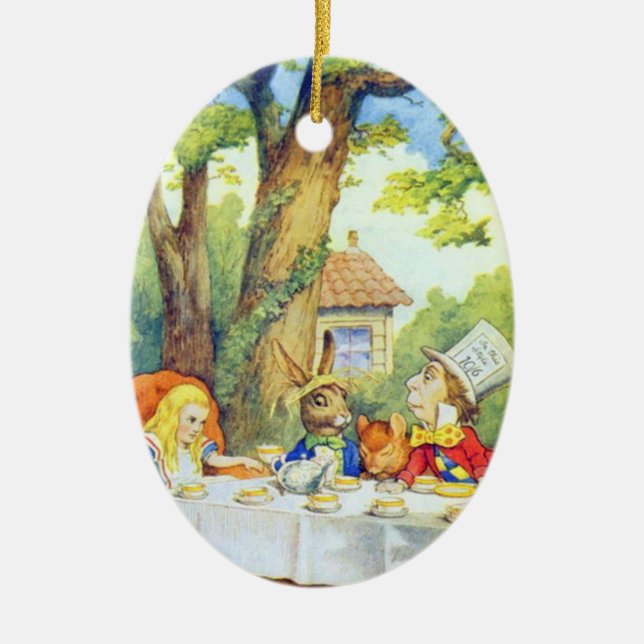 Wütende Hutmacher-Tee-Party-Farbe Keramikornament (Vorne)