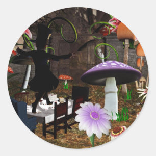 Wütende Hutmachertee-Partyaufkleber Runder Aufkleber