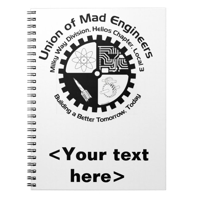 Wütende Ingenieur-gewundenes Notizbuch Notizblock (Vorderseite)