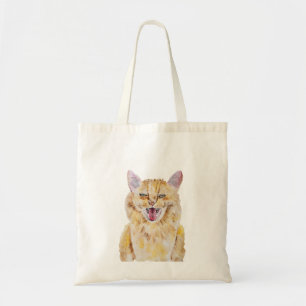 Wütende Ingwerkatze Aquarellmalerei Tragetasche