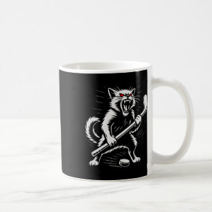 Wütende Katze Eishockeyspieler Design Geschenk für Kaffeetasse