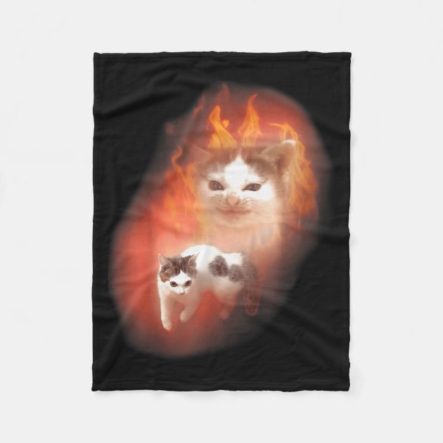 Wütende Katze Meme Lustige Alberne Katze Katzenlie Fleecedecke (Vorderseite)