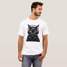 wütende Katze mit Kopfhörern niedliche lustig wüte T-Shirt