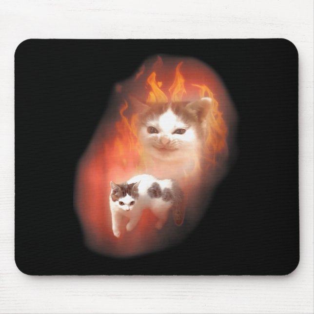 Wütende Katzen-Meme Lustige Alberne Katze Katzenli Mousepad (Vorne)