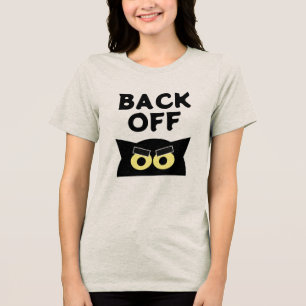 Wütende Katzen-T-Shirts für Frauen zurückweichen Tri-Blend Shirt
