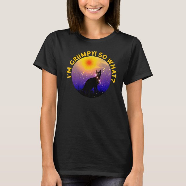 Wütende Katzenmeme, ich bin grauenhaft, also was T-Shirt (Vorderseite)