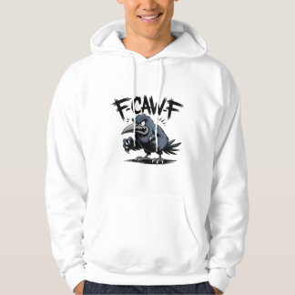 Wütende Krähe „F-CAW-F“ – Kantiges Cartoon-Vogelde Hoodie