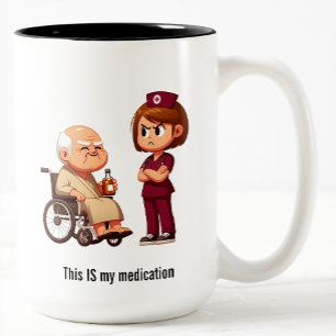 Wütende Krankenschwester schimpft betrunkenen Pati Zweifarbige Tasse