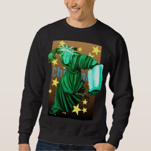 Wütende Lady Liberty kämpft für Weihnachten Sweatshirt