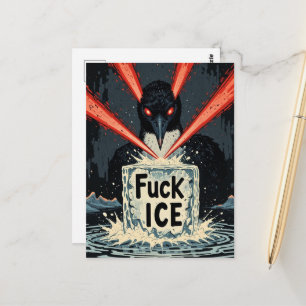 Wütende Laseraugen MN Loon schmilzt Eis Postkarte
