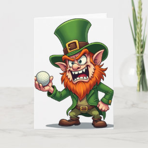Wütende Leprechaun-Golf-Witzkarte Karte