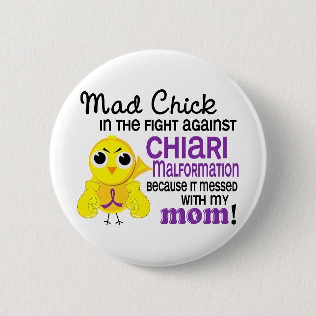 Wütende Mama Chiari Missbildung des Küken-2 Button (Vorderseite)