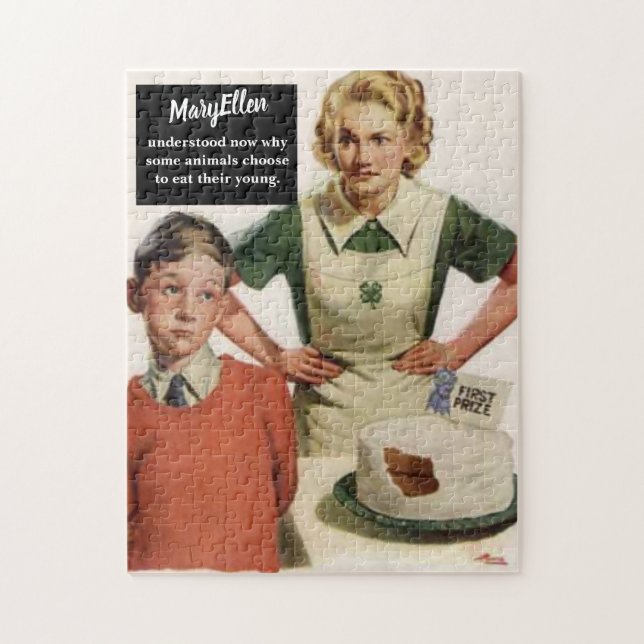 Wütende Mama und Ruinenkuchen — Vintag Funny (Vertikal)