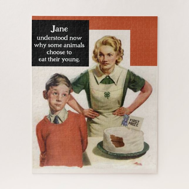 Wütende Mama und Ruinenkuchen - Vintag Funny (Vertikal)