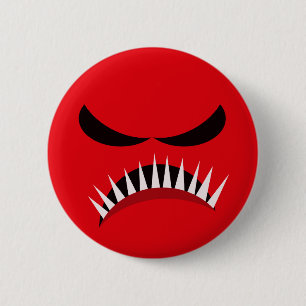 Wütende Monster mit bösen Augen und scharfen Zä Button