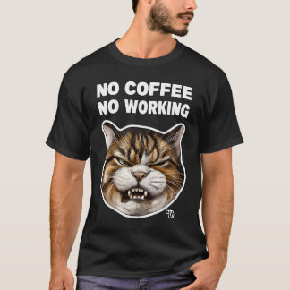 Wütende niedliche Katze mit schlechter Stimmung un T-Shirt