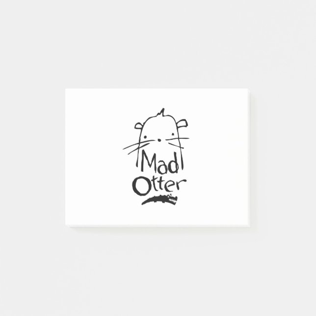 Wütende Otter-Logo-Dunkelheit Post-it Klebezettel (Vorderseite)