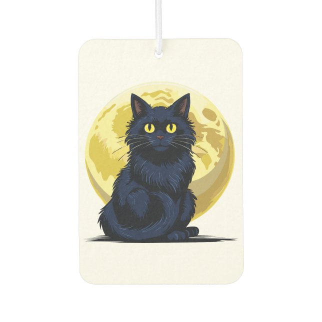 Wütende schwarze Katze Autolufterfrischer (Vorderseite)