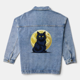 Wütende schwarze Katze Jeansjacke