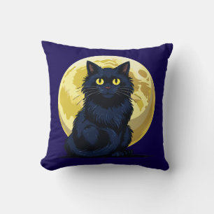Wütende schwarze Katze Kissen