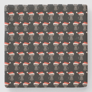 Wütende schwarze Katze lustige Weihnachtsgeschenke Steinuntersetzer