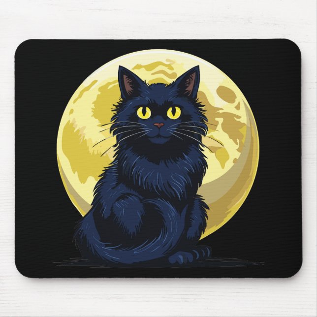 Wütende schwarze Katze Mousepad (Vorne)