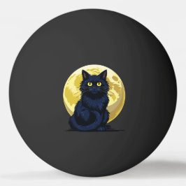 Wütende schwarze Katze Tischtennisball