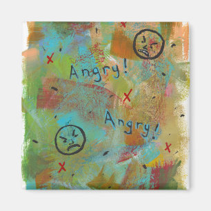 Wütende Spaß-zeitgenössische Kunst verärgerten Magnet