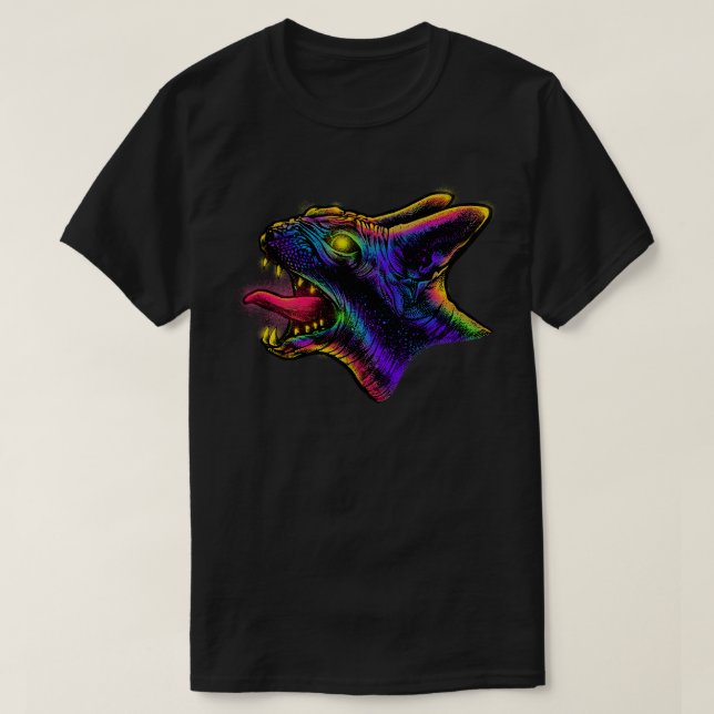 Wütende Sphynxkatze T-Shirt (Design vorne)