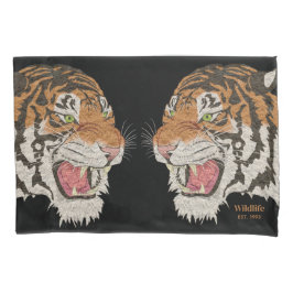 Wütende wilde Tiger im Tackeldschungel Brown Black Kissenbezug