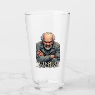 Wütender Alter Mann - Cartoon-Illustration Glas