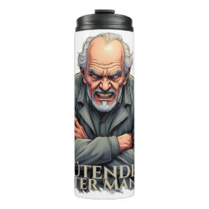 Wütender Alter Mann – Cartoon-Illustration Thermosbecher