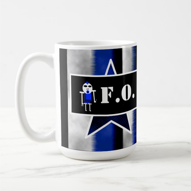 Wütender Außerirdischer Blau [ SKULLien ] von J.H. Kaffeetasse (Links)