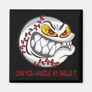 Wütender Baseball Schwarz Magnet