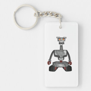 wütender Cartoon Roboter Schlüsselanhänger