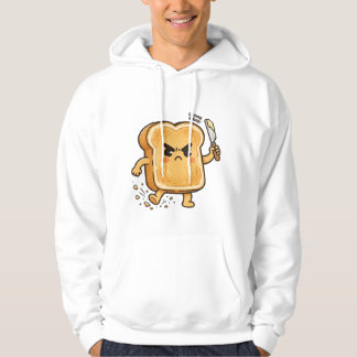 Wütender Cartoon-Toast-Charakter, der ein Butterme Hoodie