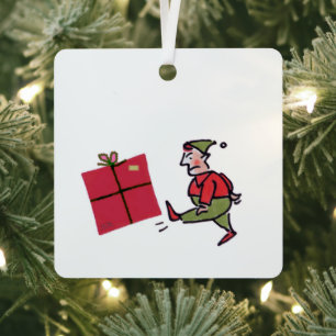 Wütender Elf quadratischer Metallschmuck Ornament Aus Metall