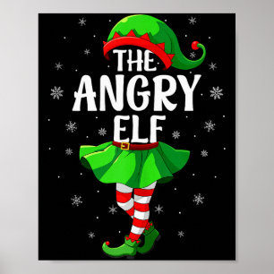 Wütender Elf Weihnachten Mädchen Frauen Elf Truppe Poster